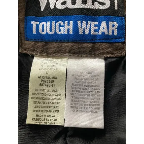 Walls Toughwear Youth Sz Sm 6-7 Insulated brown Bib Overalls work utility